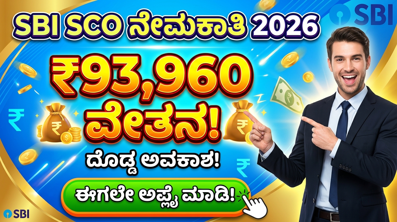 SBI SCO ನೇಮಕಾತಿ 2026 : ₹93,960 ವೇತನ! । ಆನ್‌ಲೈನ್‌ನಲ್ಲಿ ಅರ್ಜಿ ಸಲ್ಲಿಸಿ!