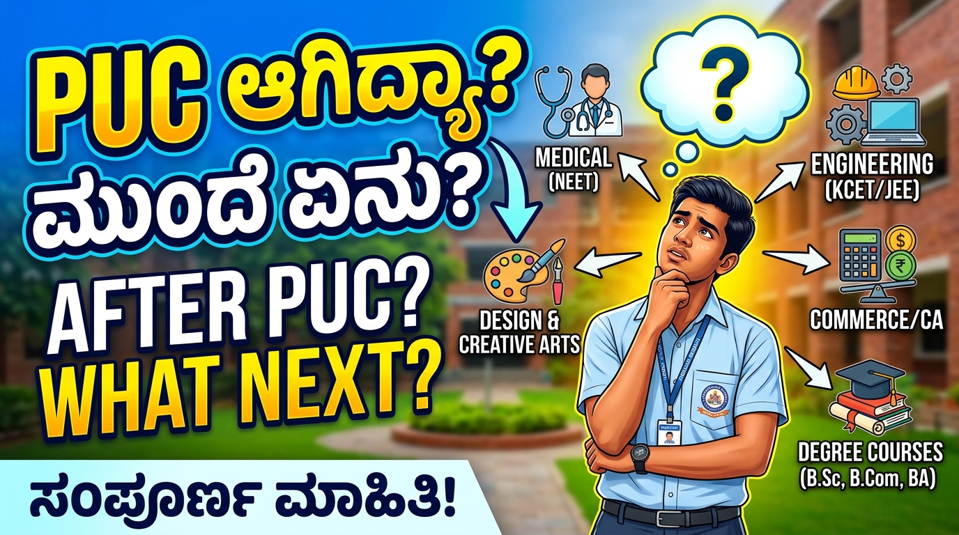 After PUC ಮುಂದೇನು? ಯಾವ ಕೋರ್ಸ್ ತೆಗೆದುಕೊಳ್ಳಬೇಕು? ಸಂಪೂರ್ಣ ಮಾಹಿತಿ!